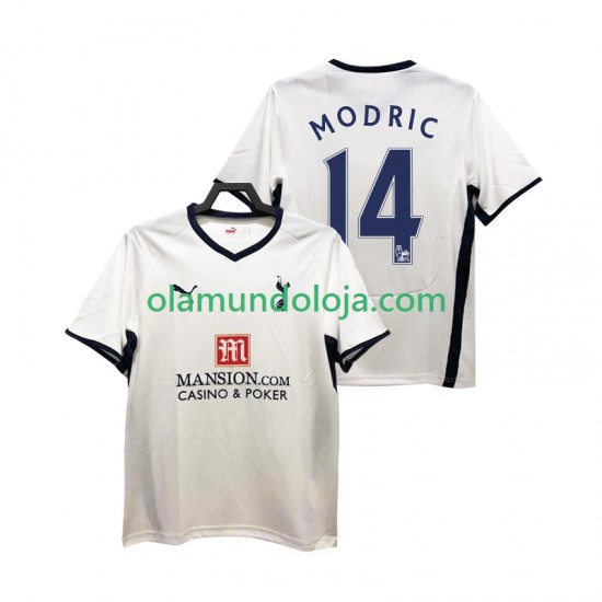 Camisola Tottenham Hotspur Modrić Luca 14 2009 Retro Homem Equipamento Primeiro 2008 Manga Curta